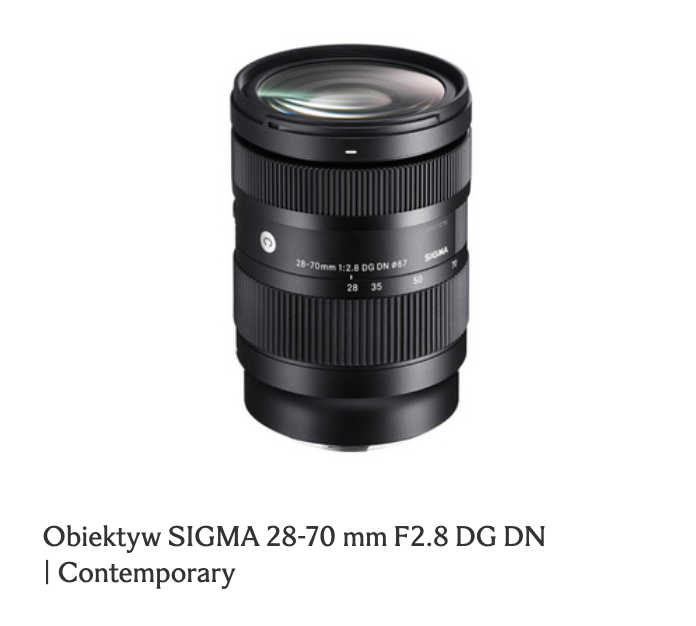 Obiektyw SIGMA 28-70 mm F2.8 DG DN | Contemporary