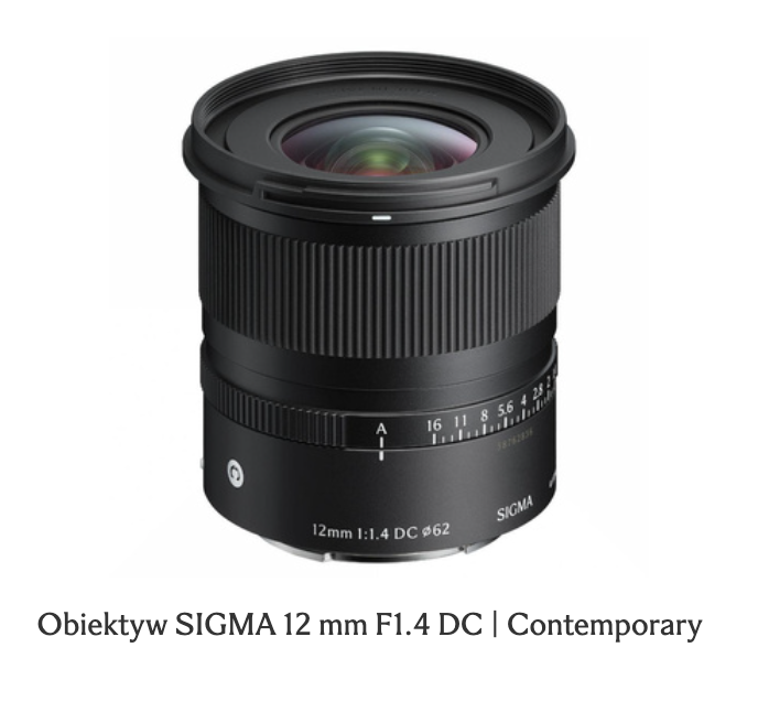 Obiektyw SIGMA 12 mm F1.4 DC | Contemporary