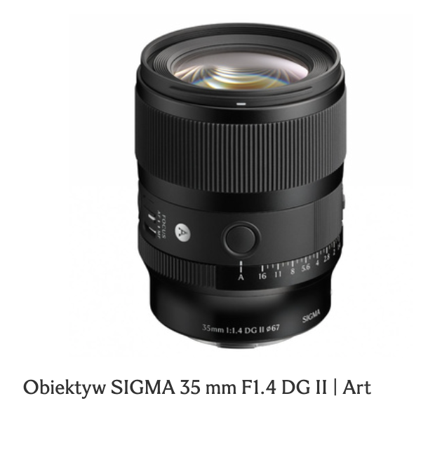 Obiektyw SIGMA 35 mm F1.4 DG II | Art