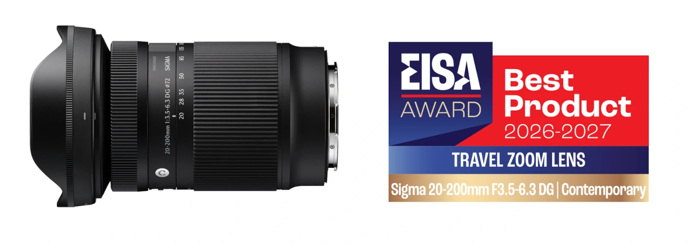 Sigma 20-200mm F3.5-6.3 DG | Contemporary Nagroda w kategorii: EISA Travel Zoom Lens 2026-2027